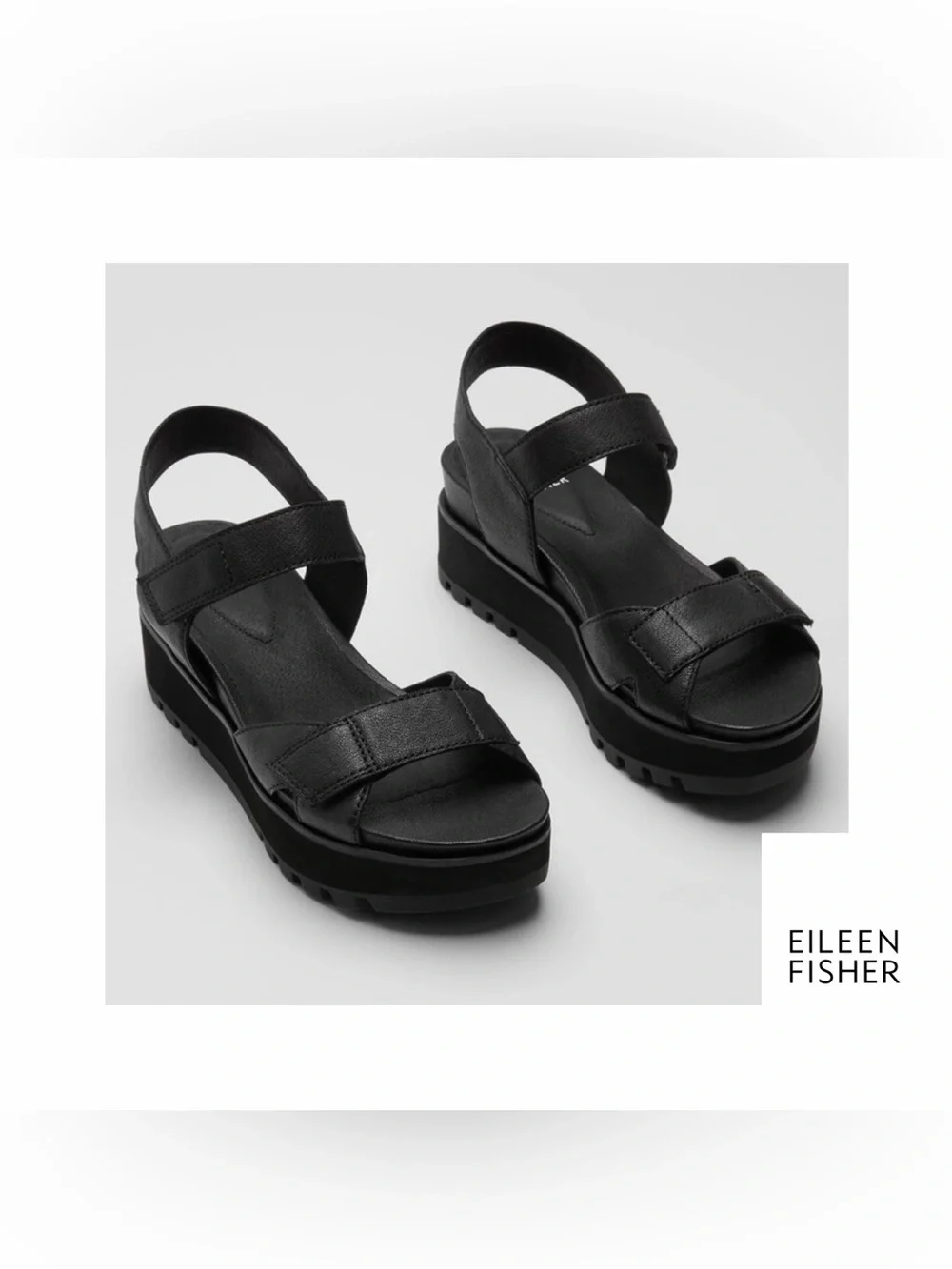 Eileen fisher Calo Tumbled Leather Wedge Sandal